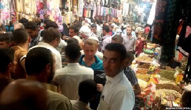 Большой пожар на известном рынке в Мосуле 