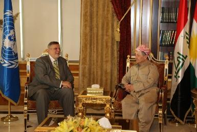Барзани и посланник ООН в Ираке обсудили отношения Эрбиля и Багдада