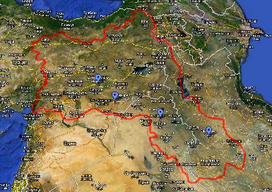 Google обозначил территорию Большого Курдистана