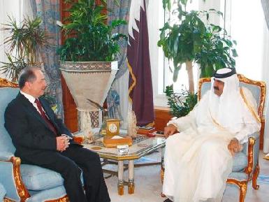 Катарский эмир приветствует президента Курдистана в Дохе 