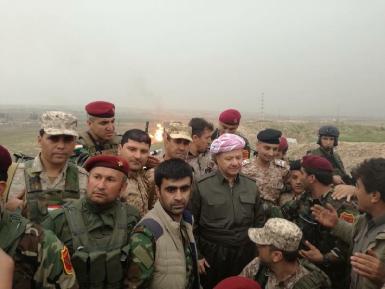 Президент Курдистана посетил позиции пешмерга в Киркуке