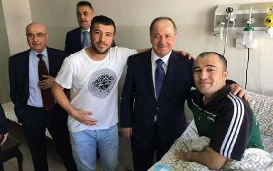 Президент Барзани посетил раненых пешмерга в больницах Аммана 