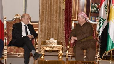 Барзани и Ле Дриан обсудили события в Курдистане, Ираке и Сирии