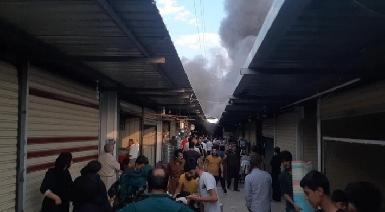 Пожар на рынке в Эрбиле