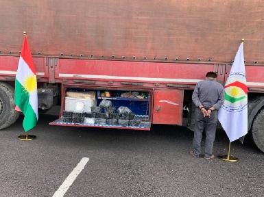В Эрбиле арестован иранский водитель грузовика, перевозивший 26 кг наркотиков