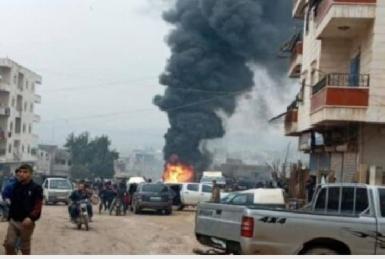 В результате взрыва микроавтобуса в Африне пострадали три мирных жителя