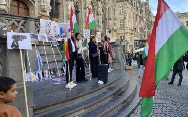 Курды Бельгии провели акцию солидарности с протестующими в Иране