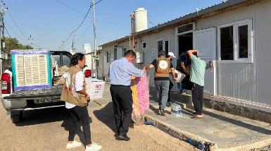 "Благотворительный фонд Барзани" помог пострадавшим от пожара езидским вынужденным переселенцам