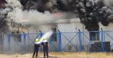 Пожар в лагере сирийских беженцев в Курдистане
