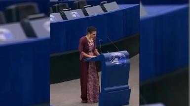 Депутат Европарламента в курдской одежде в Европейском парламенте