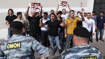 Полиция  остановила акцию протеста сирийцев в Москве